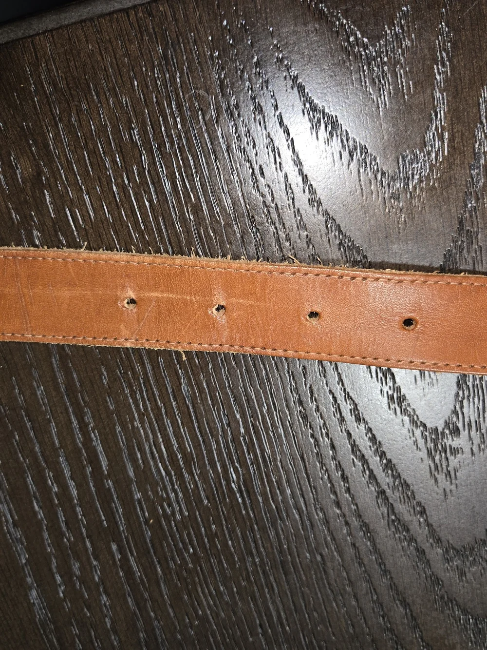 Leather Western Belt with Silver Buckle - Tan
